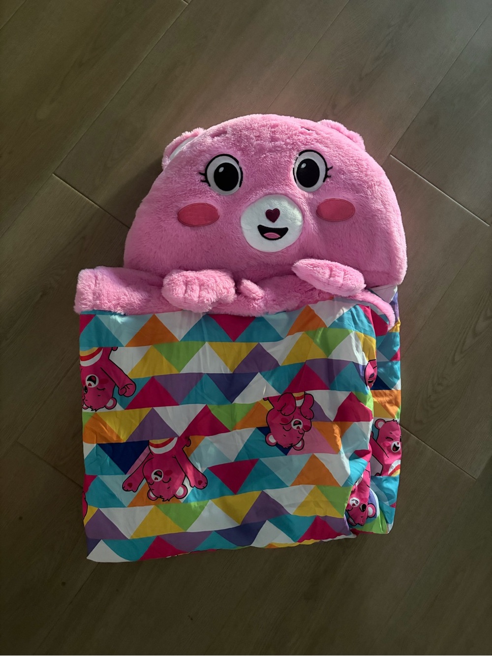 Pink Plush Character Sleeping Bag for Kids